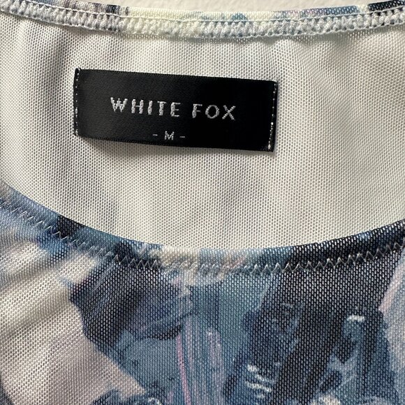 White Fox Blue Pattern Dress - Picture 2 of 3